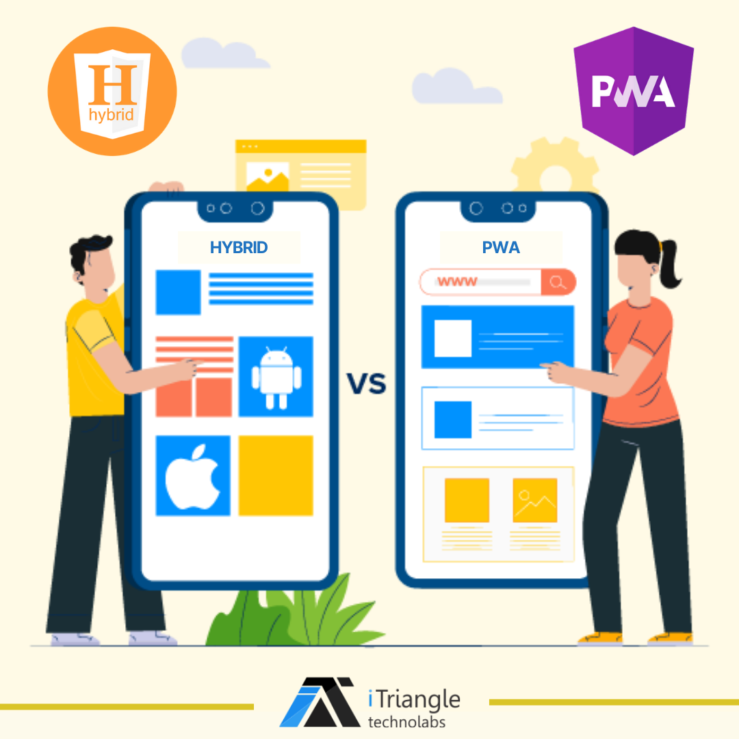 Hybrid Apps or Progressive Web Apps(PWA)? Hybrid App vs PWA – With the innovation in technology, the major point of conflict is the Hybrid App vs PWA. After the selection of the right platform, the application owner needs to know about the type of App. In today’s advancing world both the technology prove to give the best outcome.  Read More - http://itriangletechnolabs.com/blog/hybrid-apps-vs-progressive-web-apps-advantages-disadvantages/  #hybridapps #pwa #hybridappsvspwa #mobileappsdevelopment #webappsdelopmentppde #webdevelopment #technology #business #appdevelopment #hybridappdevelopment #mobileappdevelopment #mobileappdevelopmentcompany #progressivewebapps